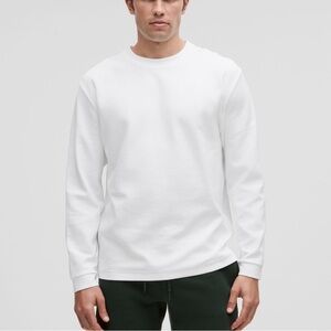 Lululemon Men’s Cotton Texture Long Sleeve Shirt Size Large White